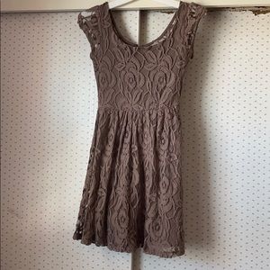 lace brown dress
